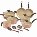 Jogo de Panela Prestigio 10 Peças - Aço Inox Duble Anti-Aderente 5 em 1 + BRINDE: Kit Utensílios