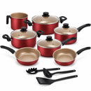 Jogo de Panela Prestigio 10 Peças - Aço Inox Duble Anti-Aderente 5 em 1 + BRINDE: Kit Utensílios